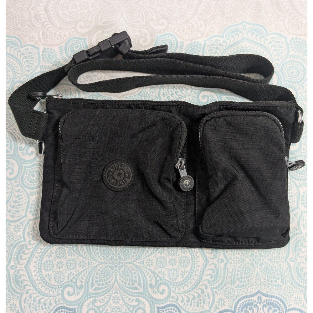 Kipling Presto Up Waist Belt Hip Bag Fanny Pack Black Purse
